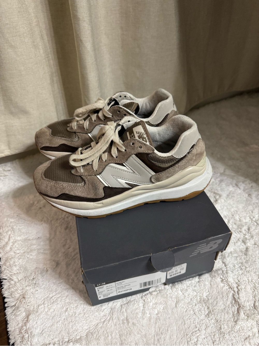 New Balance 57/40 Neutral Tan & White Sneakers
